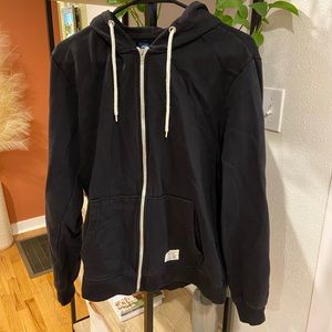 Blend Black Zip Up Hoodie - White Strings